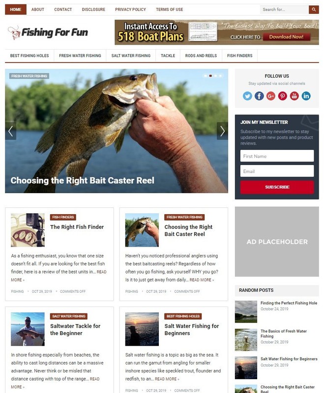 DFY FISHING WORDPRESS THEME+FREE SETUP PRE-DESIGNED BANNERS AND ADS