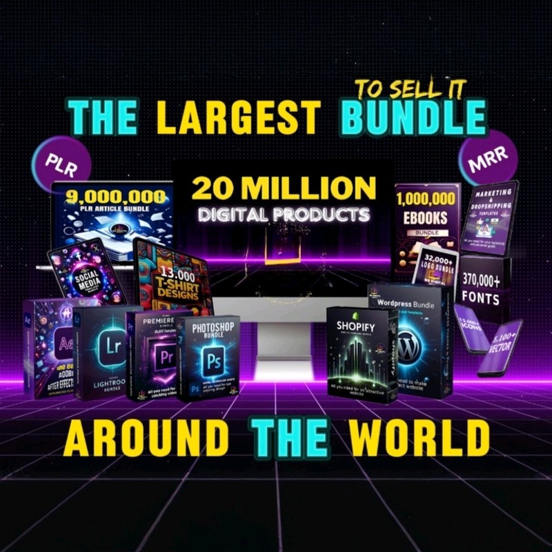*BEST DEAL* Largest Passive Income Bundle – 20 Million+ Resell Digital Products.