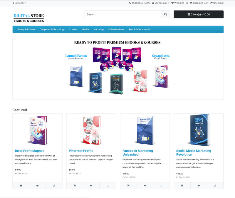 Make Money Online - Digital Products Store Fully Automated