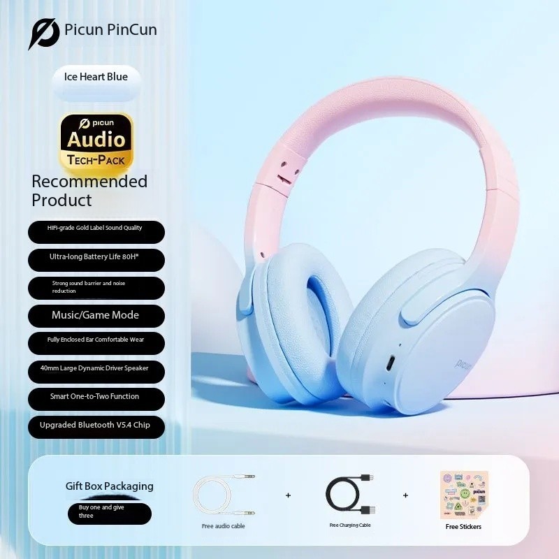 Pincun Queen Over-Ear Bluetooth Wireless Women's Headset with Noise Cancellation gallery