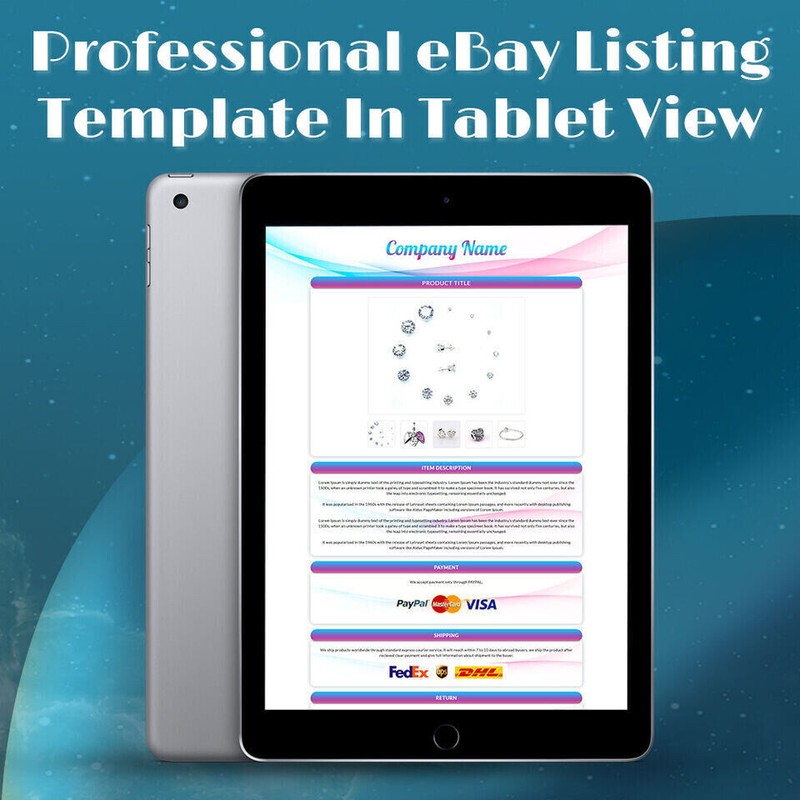 eBay Mobile Responsive eBay Listing Template Auction Template gallery