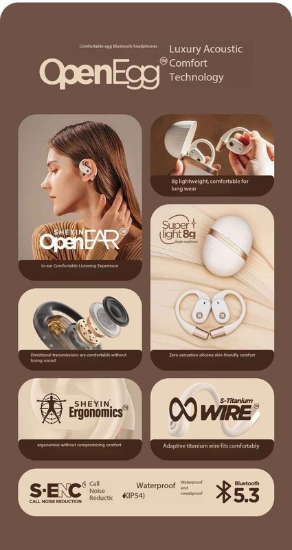SHEYINX3 Air Conduction Open Bluetooth Earphones with Ultra Long Battery Life gallery