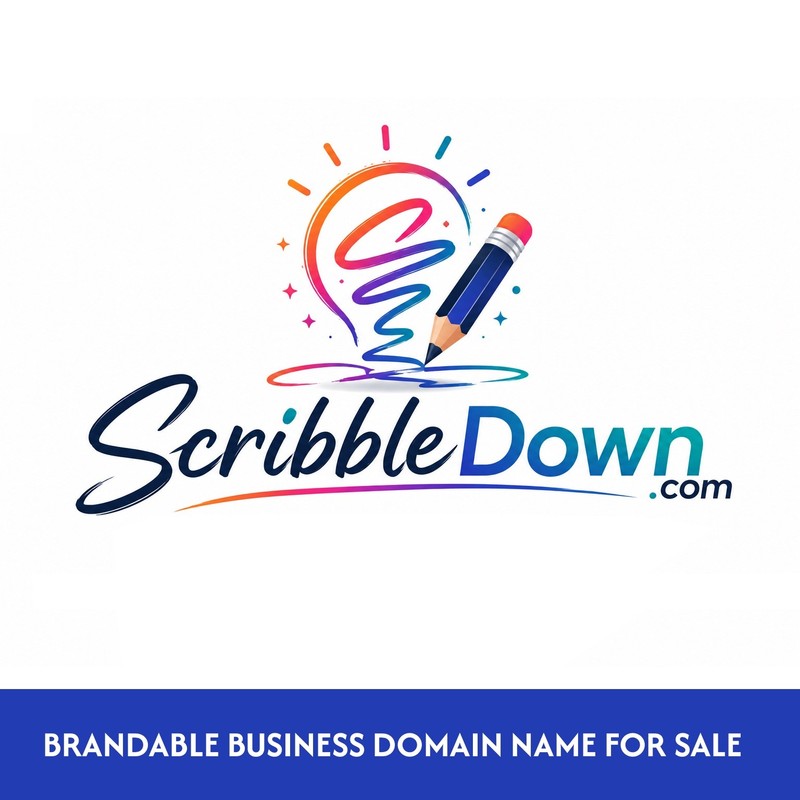 ScribbleDown .com BUSINESS DOMAIN NAME FOR SALE. Art Design AI “Dictionary Term”
