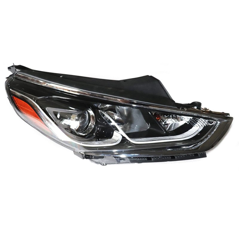 Sonata 2018 2019 Headlight Assembly Passenger Side Halogen Clear Lens Black
