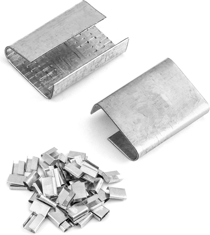 500 QWORK Metal Seals for 5/8 inch Steel Strapping Packaging Pallet Banding Clip