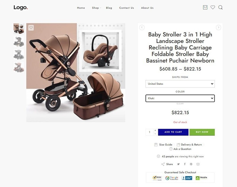 Dropshipping Website Ecommerce Business Affiliate, Free Hosting + Products, Baby gallery