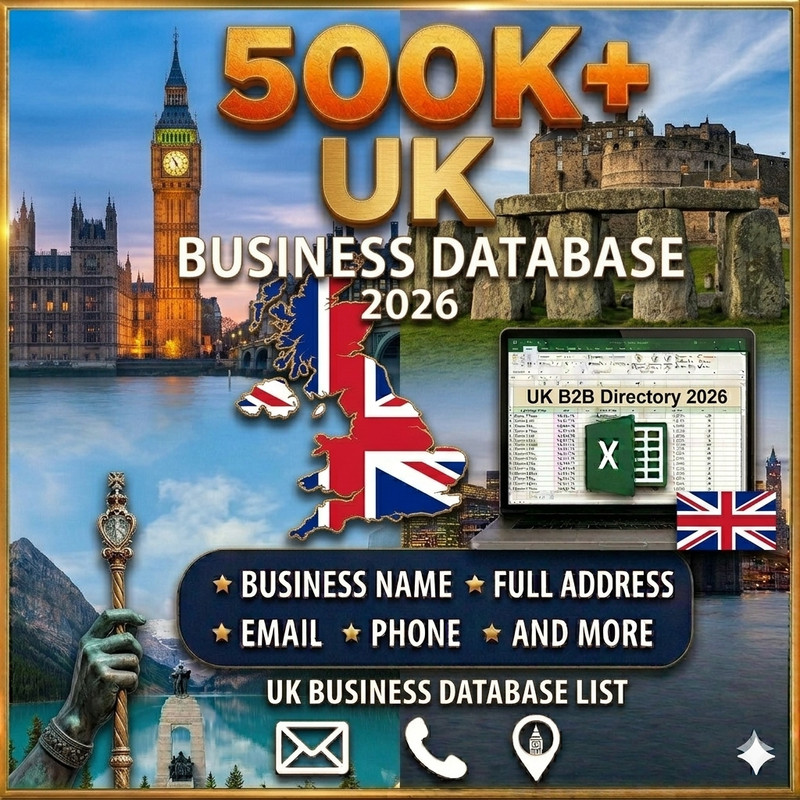 500K UK Business contact Database | B2B email list | CSV/Excel Digital Download