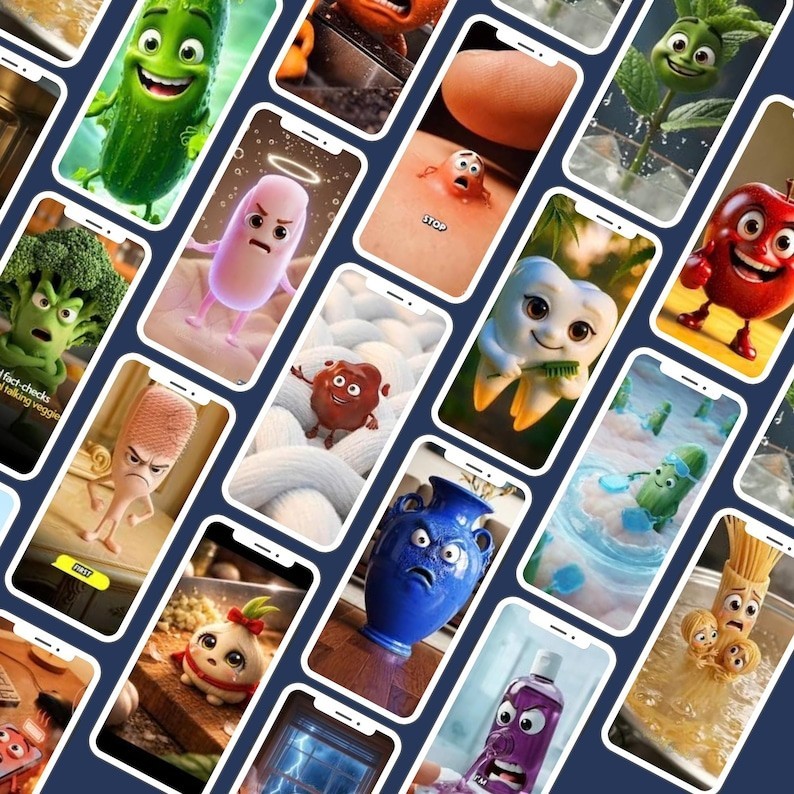 1200+ AI Talking Object Videos | Viral Reels Bundle PLR MRR | Faceless Content gallery