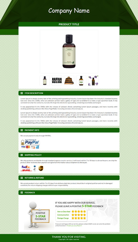 eBay Templates Mobile Responsive eBay Listing Auction Template 2019 Compatible