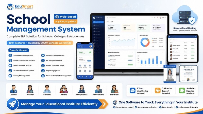 Advanced School Management Software | ERP, Fees, Exams & Attendance