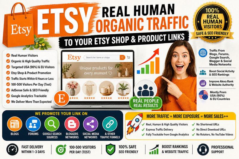 ETSY Traffic | Real Human Visitors Organic SEO Promotion for Etsy Listings