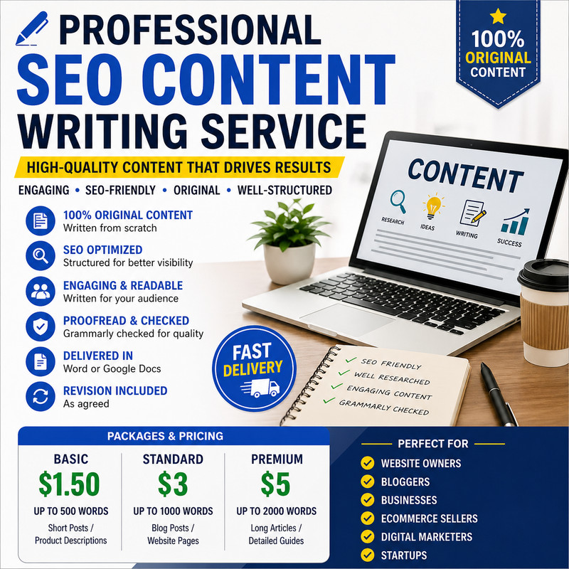 SEO Content Writing Service | Blog Posts, Website Content, Product Descriptions