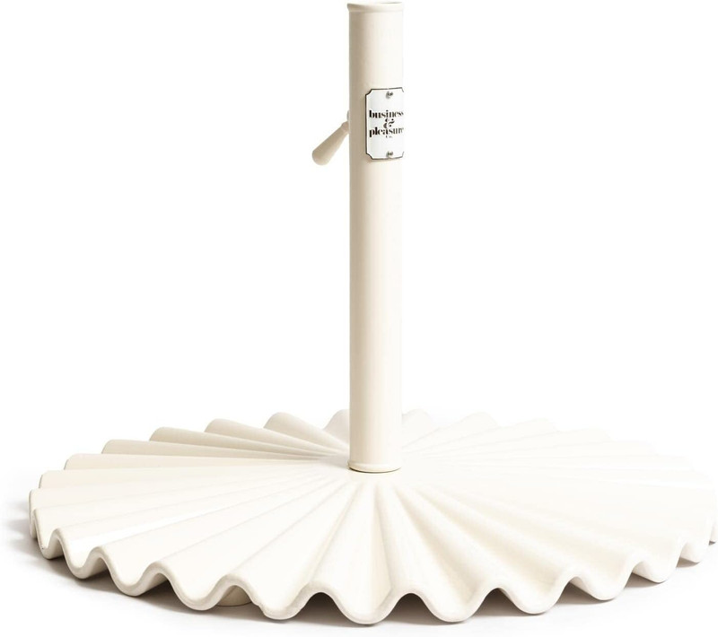 the Clamshell Base - Outdoor Patio Umbrella Base - Antique White, 55Lbs gallery