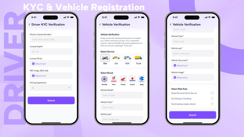 OvaGo – Flutter Complete Ride Sharing Solution App | Android + iOS | Laravel gallery