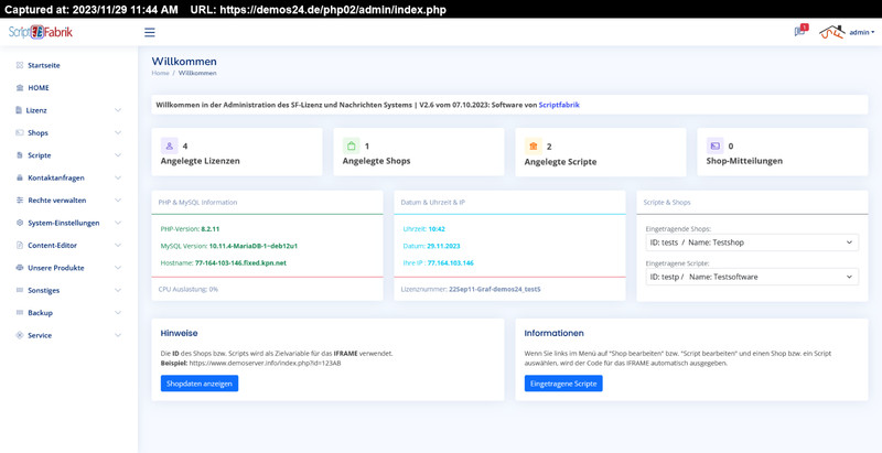 License & Message System V2.6 - October 2023 - Responsive gallery