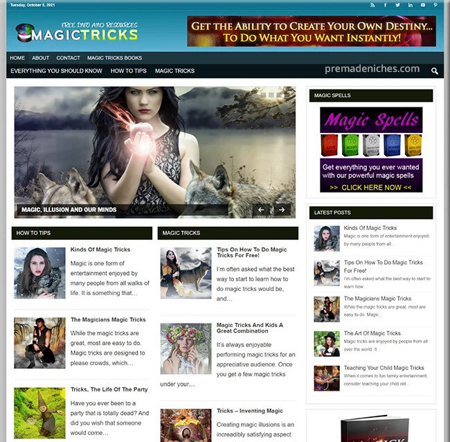 Ready-Made Magic Tricks Blog Great Content Website Business | Make Money Online