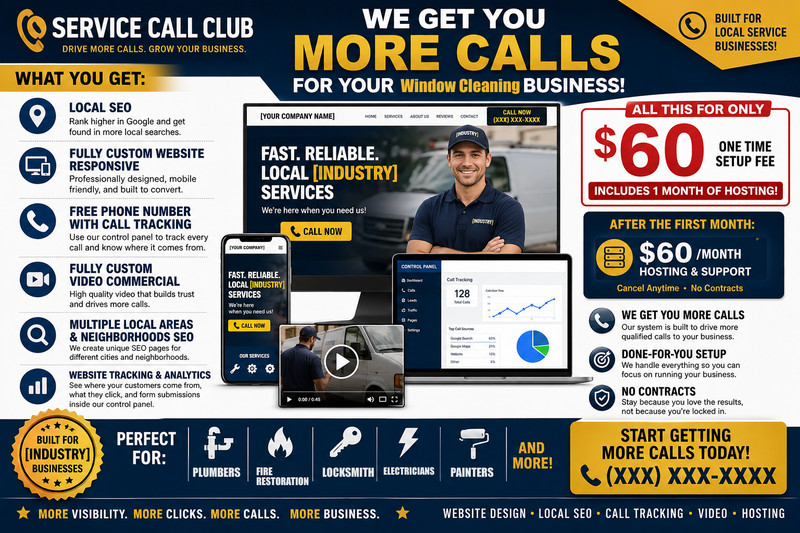 Window Cleaning Website Design Local SEO Call Tracking | Get More Calls Video