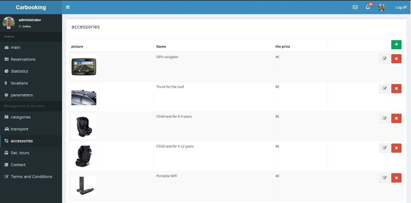 Car booking site with admin panel gallery