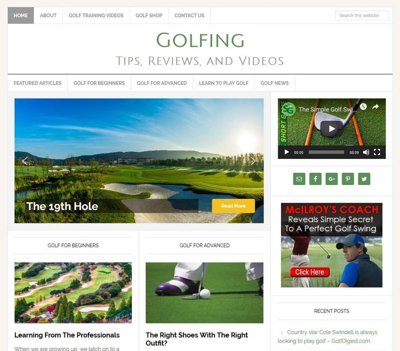 * GOLFING TIPS * niche blog website business for sale w/ AUTO UPDATING CONTENT!