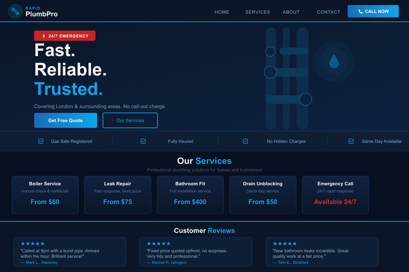 Custom Website Design 5-7 Pages Mobile SEO Contact Form $99 Fast Delivery USA gallery
