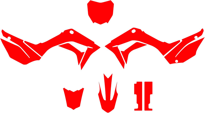 HONDA CRF 110F 2019 2020 2021 2022 2023 plantilla vector a escala real 1:1