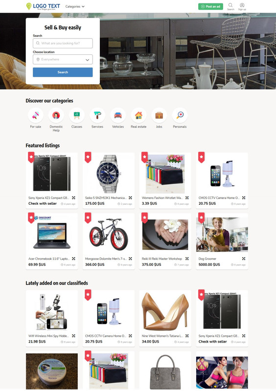 Premium Classifieds Ads Website, Free Installation + Hosting