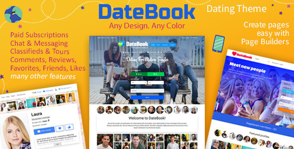 DateBook Theme WP – Dating WordPress Theme – WordPress GPL + Free Updates