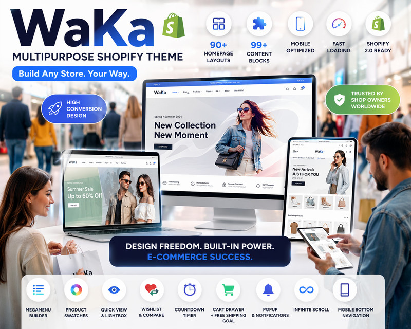 Waka – Multipurpose Shopify Theme | Responsive eCommerce | Mobile Optimized