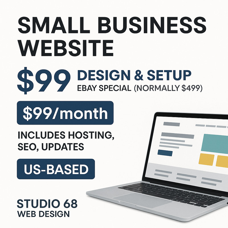 US-Based Modern Website Design for Small Businesses – $99 Setup + $99/Month