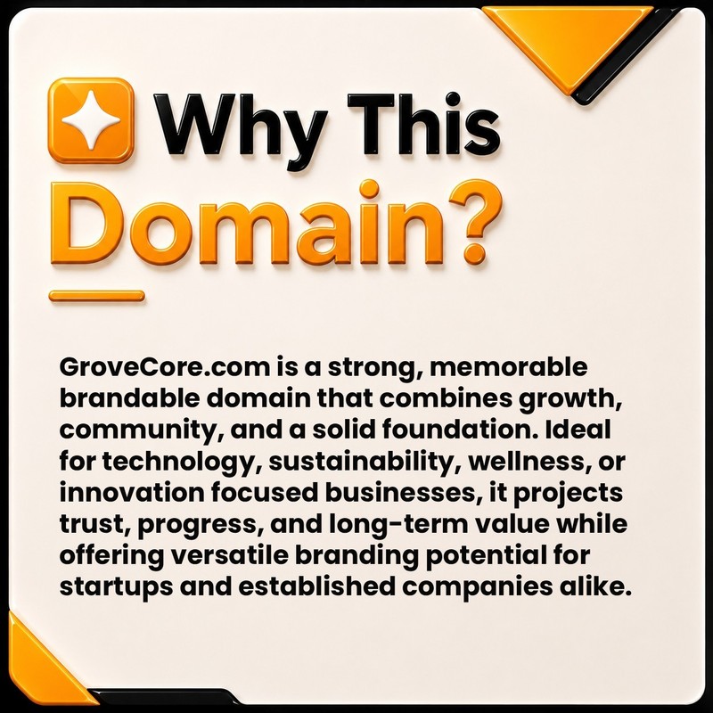GroveCore.com Brandable Business DOMAIN NAME FOR SALE. Tech, Wellness, Eco gallery