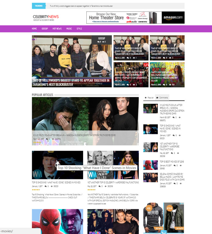 🥇 Established WordPress Celebrity News Website – Autopilot, Easy Customization