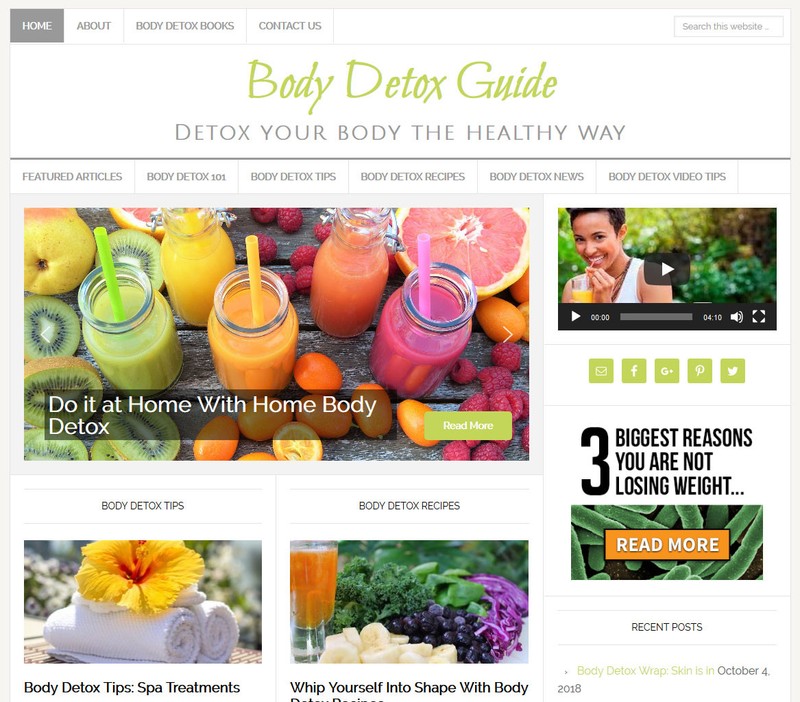 * BODY DETOX * turnkey website business for sale with AUTO UPDATING CONTENT