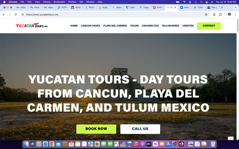 Cancun and Yucatan Mexico Tours Website internet businesses Top Domain for sale