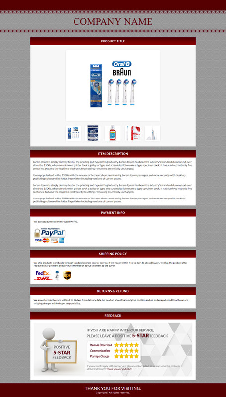 eBay Templates Mobile Responsive eBay Listing Auction Template 2019 Ready
