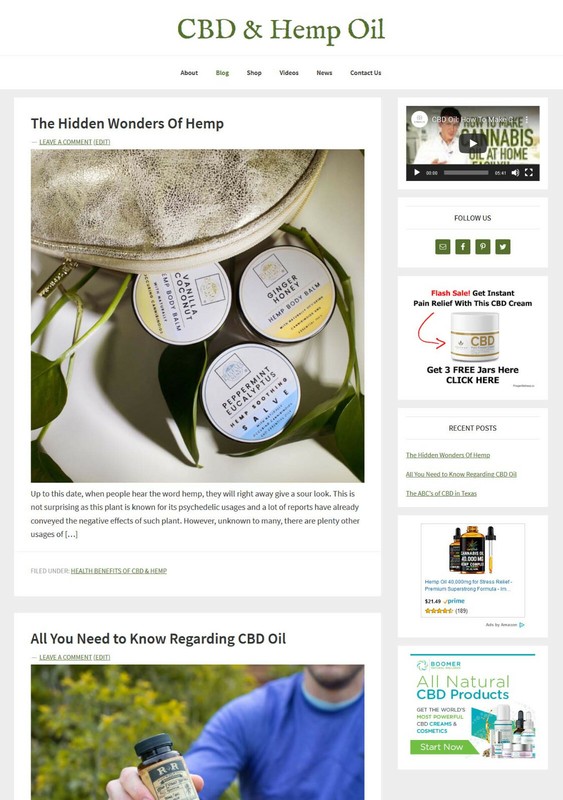 [NEW DESIGN] * Benefits of Hemp Oil Website * affiliate blog AUTO CONTENT gallery