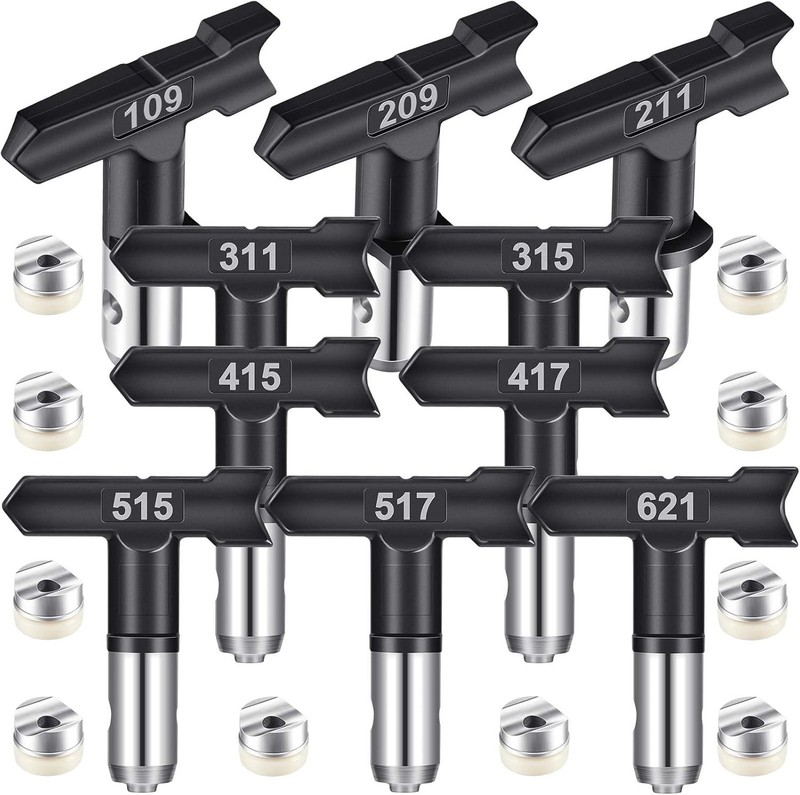 10 Pcs Reversible Airless Spray Tips Set 109 209 211 311 315 415 417 515 517 ... gallery