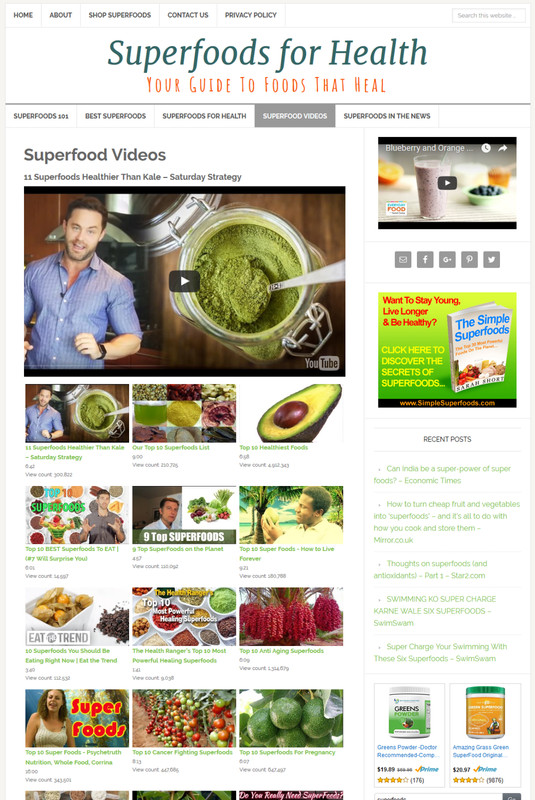* SUPERFOODS * health blog niche website business for sale AUTOMATIC CONTENT! gallery