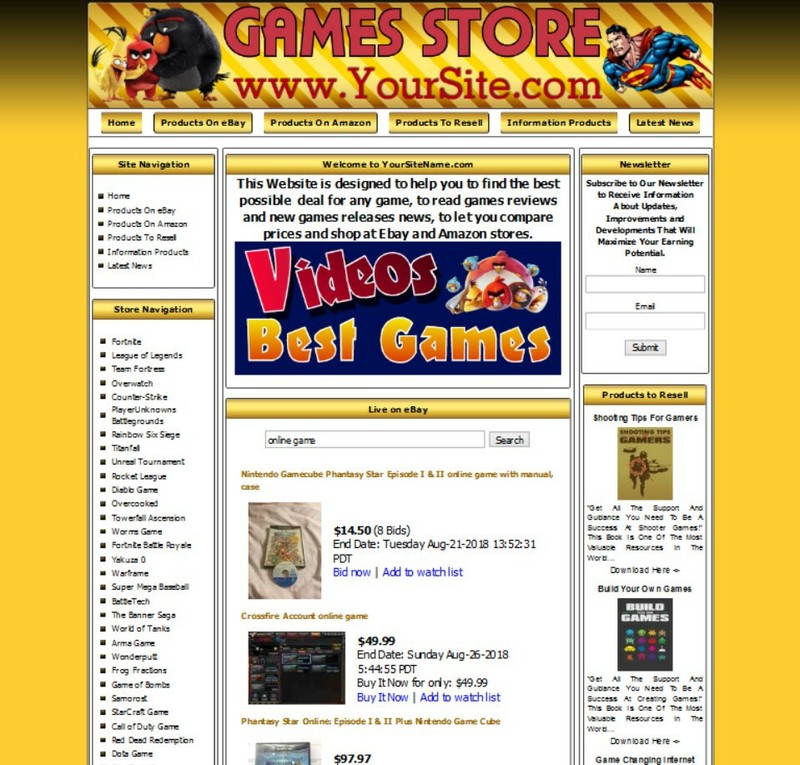 Online Video Games Store - Custom Designed Website Business For Sale gallery
