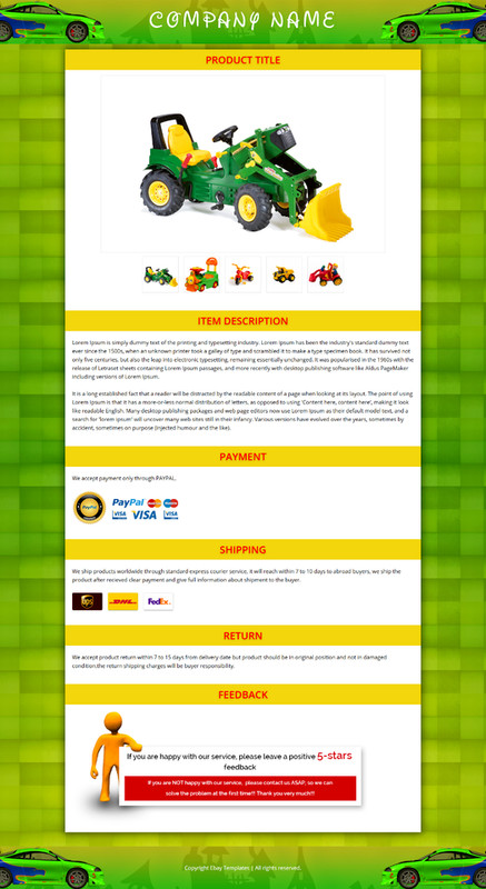eBay Listing Templates Mobile Responsive HTTP 2025 Secure for Toys