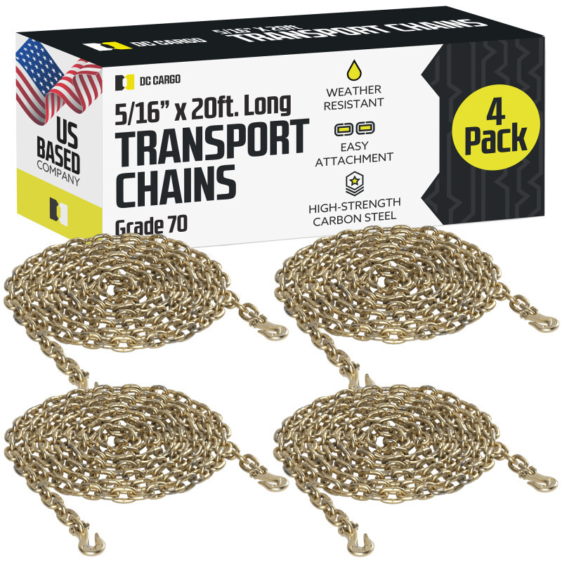 DC Cargo Grade 70 Transport Chain, 20′, 5/16″, 4-pack