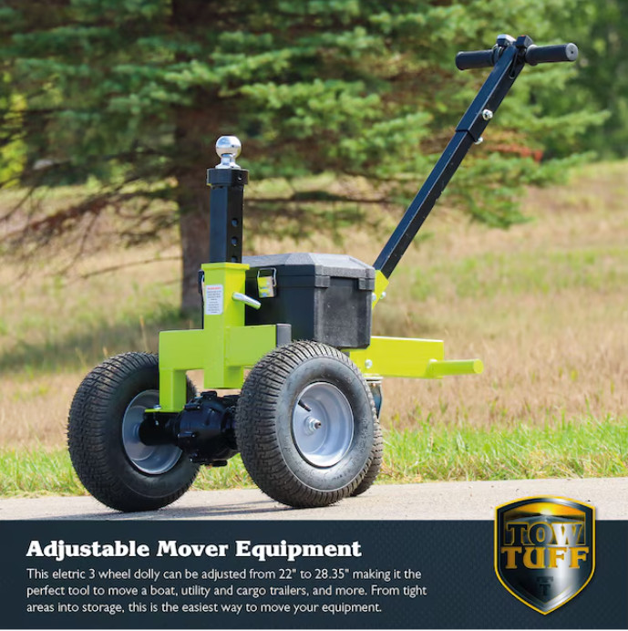 Tow Tuff TMD-35ETD8 Adjustable 3500 Lbs Capacity Electric Trailer Dolly Green gallery