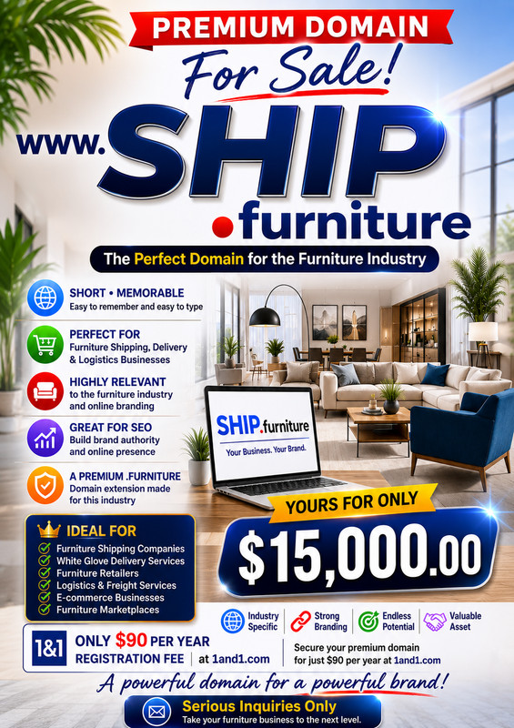 PREMIUM DOMAIN FOR SALE – SHIP.FURNITURE