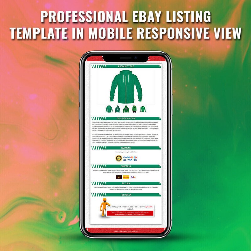 eBay Templates, Auction Mobile Responsive html Templates 2019 Ready for Cloths gallery