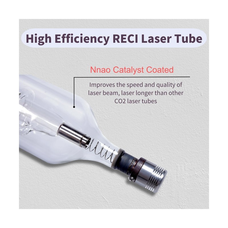 MCWlaser RECI W2 Laser Tube 90W 100W CO2 Laser Tube Length 1240mm Dia. 80mm w... gallery