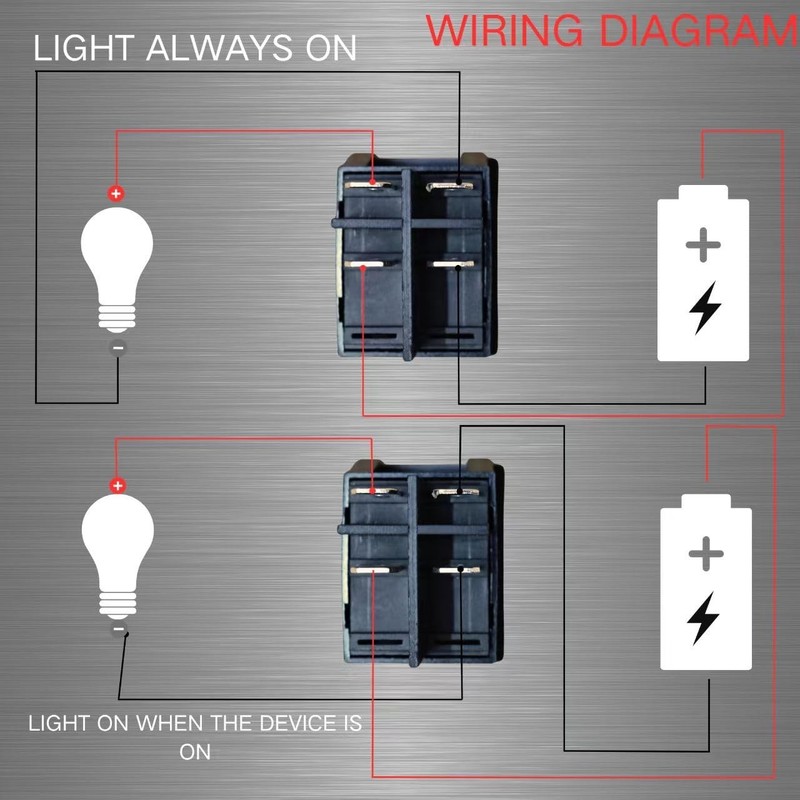 "2 Pack 30A 250V Rocker Switch, Red LED, DPST 4 Pin, Heavy Duty, 120V Toggle " gallery