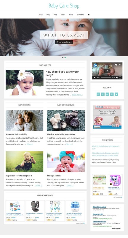 [NEW DESIGN] * BABY CARE STORE * blog website business for sale AUTO CONTENT gallery