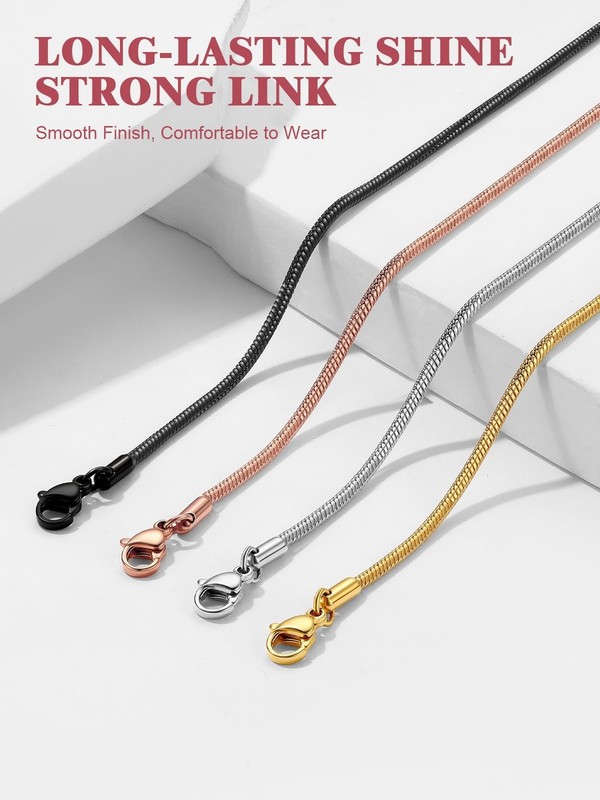 FOCALOOK Snake Chain Necklace, 1/1.2/1.5/2mm 14K Gold Plated Womens Chains | ... gallery