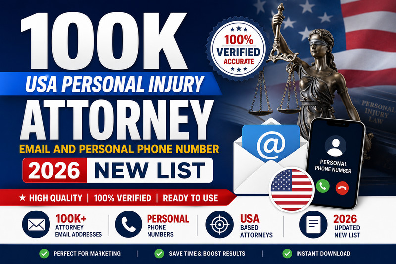 100k USA Personal Injury Attorney Email and Personal Phone Number 2026 New list