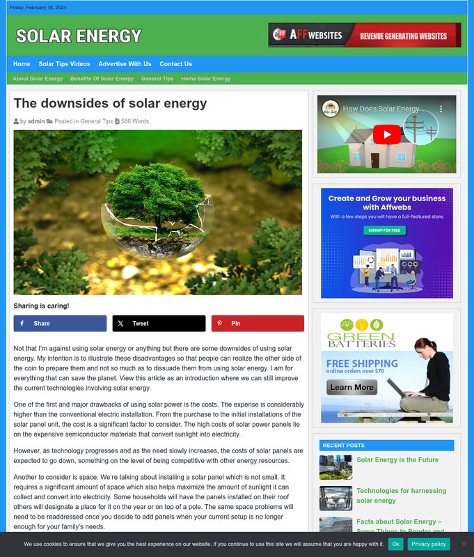 SOLAR ENERGY TIPS Website Business For Sale -Work From Home Business Opportunity gallery