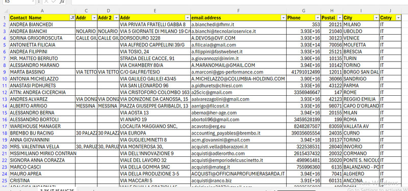 500K Italy Customers Email Database – B2C Contact leads list (Excel file) gallery
